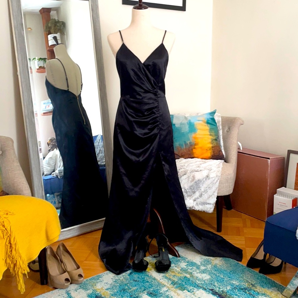 Satin Wrap Maxi Dress Sz M